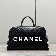 Chanel Vintage Logo Bowler Bag Quilted Lambskin Large Black - 47x27x13cm - 3