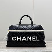 Chanel Vintage Logo Bowler Bag Quilted Lambskin Large Black - 47x27x13cm - 4