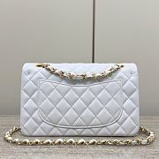 Chanel Classic White Lamskin Gold Hardware Bag - 14.5x23x6cm - 2