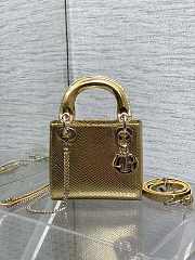 Mini Lady Dior Bag Python Gold - 17x15x7cm - 1