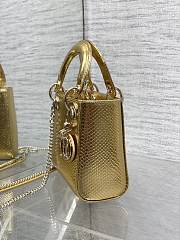 Mini Lady Dior Bag Python Gold - 17x15x7cm - 5