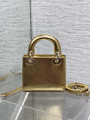 Mini Lady Dior Bag Python Gold - 17x15x7cm - 4