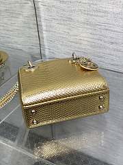 Mini Lady Dior Bag Python Gold - 17x15x7cm - 2