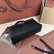 Polo Piana Extra Pocket L19 Ostrich Leather Black Gold Hardware - 11x19x7cm - 3