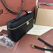 Polo Piana Extra Pocket L19 Ostrich Leather Black Gold Hardware - 11x19x7cm - 5