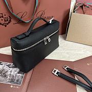 Polo Piana Extra Pocket L19 Ostrich Leather Black Silver Hardware - 11x19x7cm - 6