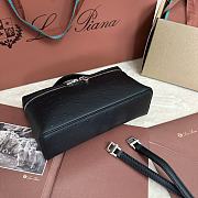 Polo Piana Extra Pocket L19 Ostrich Leather Black Silver Hardware - 11x19x7cm - 4