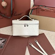 Polo Piana Extra Pocket L19 Ostrich Leather White Silver Hardware - 11x19x7cm - 1