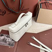 Polo Piana Extra Pocket L19 Ostrich Leather White Silver Hardware - 11x19x7cm - 5