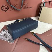 Polo Piana Extra Pocket L19 Ostrich Leather Navy Gold Hardware - 11x19x7cm - 5