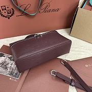 Polo Piana Extra Pocket L19 Ostrich Leather Burgundy Silver Hardware - 11x19x7cm - 2