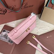 Polo Piana Extra Pocket L19 Ostrich Leather Pink Gold Hardware - 11x19x7cm - 5