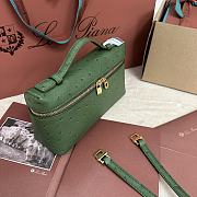 Polo Piana Extra Pocket L19 Ostrich Leather Green Gold Hardware - 11x19x7cm - 4