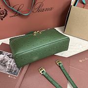 Polo Piana Extra Pocket L19 Ostrich Leather Green Gold Hardware - 11x19x7cm - 3