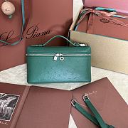 Polo Piana Extra Pocket L19 Ostrich Leather Green Malachite Silver Hardware - 11x19x7cm - 1