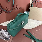 Polo Piana Extra Pocket L19 Ostrich Leather Green Malachite Silver Hardware - 11x19x7cm - 2