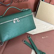 Polo Piana Extra Pocket L19 Ostrich Leather Green Malachite Silver Hardware - 11x19x7cm - 4