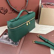 Polo Piana Extra Pocket L19 Ostrich Leather Green Malachite Gold Hardware - 11x19x7cm - 3