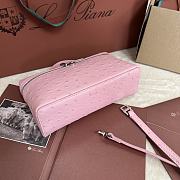 Polo Piana Extra Pocket L19 Ostrich Leather Pink Silver Hardware - 11x19x7cm - 3