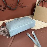 Polo Piana Extra Pocket L19 Ostrich Leather Light Blue Hardware - 11x19x7cm - 6