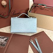 Polo Piana Extra Pocket L19 Ostrich Leather Light Blue Hardware - 11x19x7cm - 4