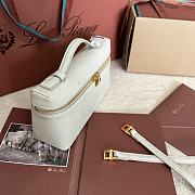 Polo Piana Extra Pocket L19 Ostrich Leather Off White Gold Hardware - 11x19x7cm - 3