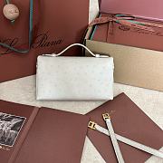 Polo Piana Extra Pocket L19 Ostrich Leather Off White Gold Hardware - 11x19x7cm - 4