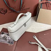 Polo Piana Extra Pocket L19 Ostrich Leather Off White Silver Hardware - 11x19x7cm - 5