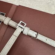 Polo Piana Extra Pocket L19 Ostrich Leather Off White Silver Hardware - 11x19x7cm - 3