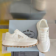 Prada Leather Logo Runner Sneakers White - 5