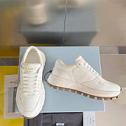 Prada Leather Logo Runner Sneakers White - 4