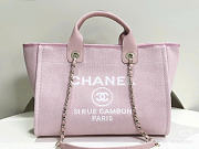 Chanel Shopping Bag Deauville Pink Tweeds & Fabrics - 22x39x13cm - 1