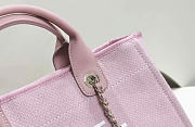 Chanel Shopping Bag Deauville Pink Tweeds & Fabrics - 22x39x13cm - 3