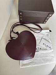 Alaia Le Coeur Bag In Calfskin Burgundy - 21x17x5cm - 1