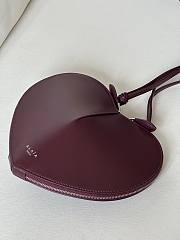 Alaia Le Coeur Bag In Calfskin Burgundy - 21x17x5cm - 4