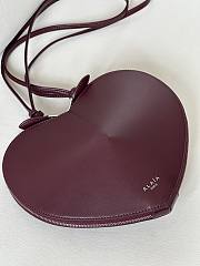 Alaia Le Coeur Bag In Calfskin Burgundy - 21x17x5cm - 6