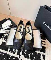 Chanel Mary Janes Lambskin Grosgrain Black - 1