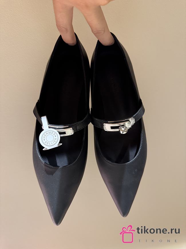 Hermes Kelly Ballet Flat Black - 1