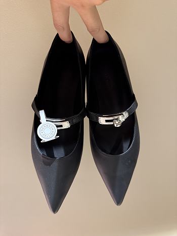 Hermes Kelly Ballet Flat Black