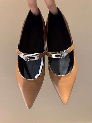 Hermes Kelly Ballet Flat Brown