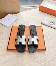 Hermes Oran Sandal Lamskin Silver - 1