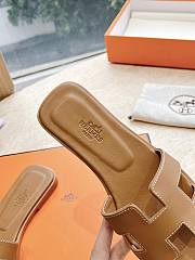 Hermes Oran Sandal Lamskin Brown 16971 - 3