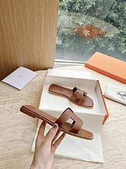 Hermes Oran Sandal Lamskin Brown 16972 - 6