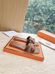 Hermes Oran Sandal Lamskin Brown 16972 - 5