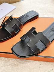 Hermes Oran Sandal Lamskin Black 16973 - 4