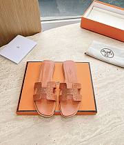 Hermes Oran Sandal Lamskin Blingbling Orange - 1