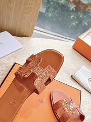 Hermes Oran Sandal Lamskin Blingbling Orange - 6