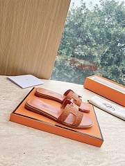 Hermes Oran Sandal Lamskin Blingbling Orange - 2