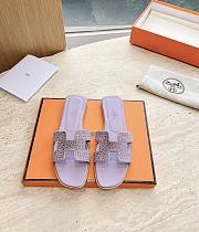 Hermes Oran Sandal Lamskin Blingbling Purple - 1