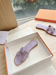 Hermes Oran Sandal Lamskin Blingbling Purple - 6